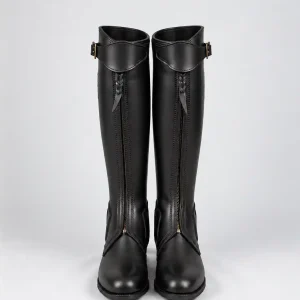Classic Black Leather Polo Riding Boots