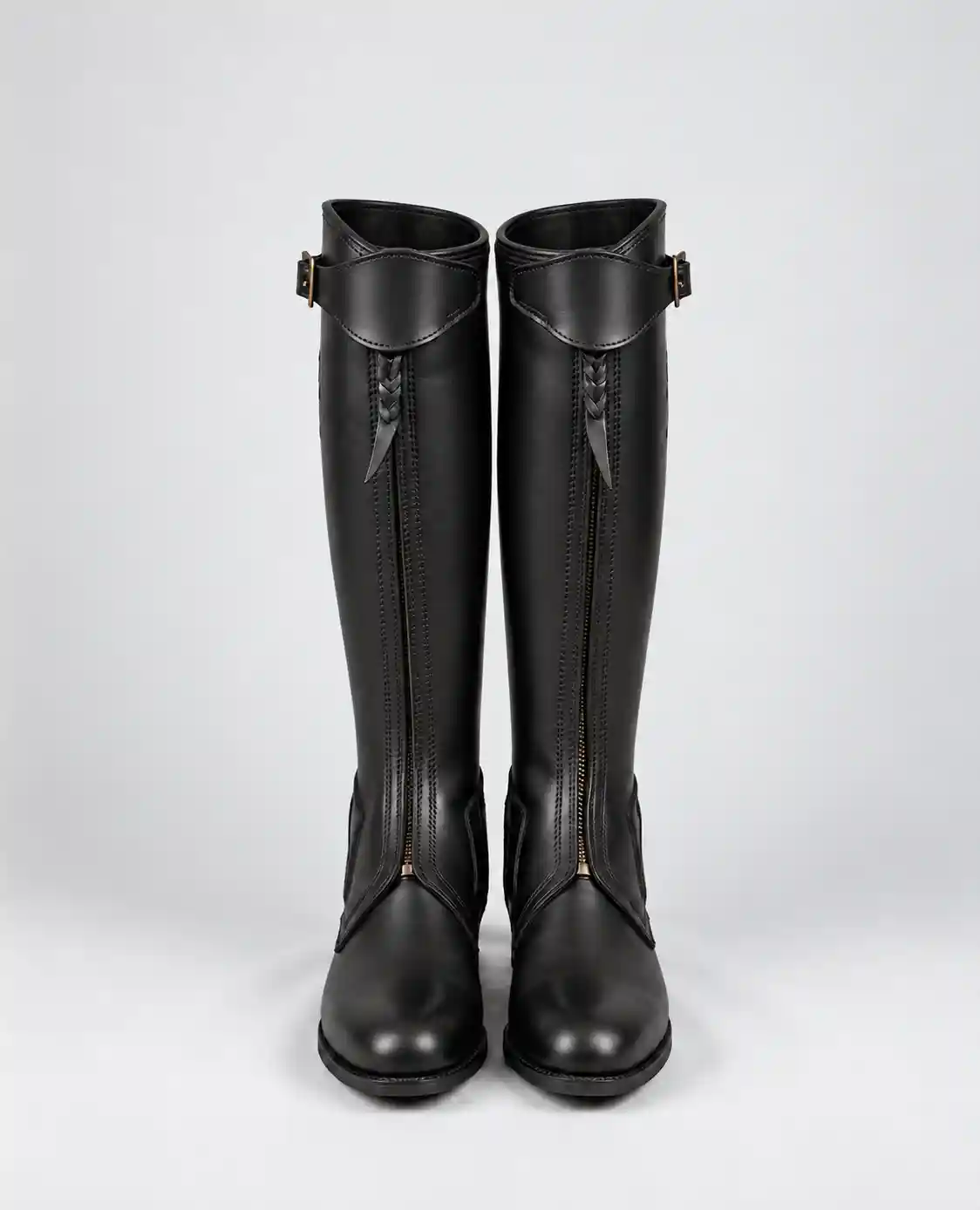 Classic Black Leather Polo Riding Boots